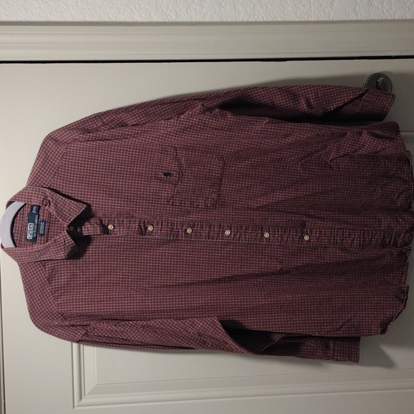 Ralph Lauren xxl long sleeve button down shirt red plaid - Picture 3 of 6